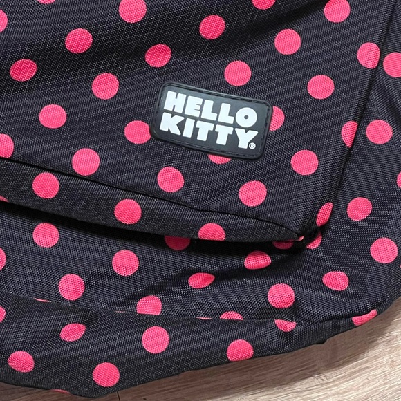 Loungefly Sanrio Hello Kitty black and pink 3D bow full size backpack rare 2013 - Picture 3 of 12